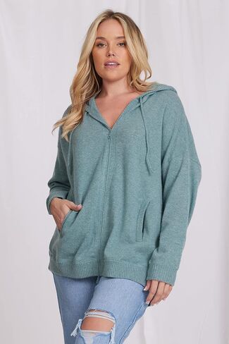 Minnie Rose Womens Cashmere Oversize Zip Hoodie in Saudi Arabia
