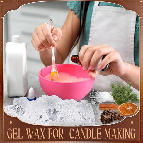 Nuanchu 35 oz Gel Wax Candle Making Kit Clear Jelly Wax Christmas Transparent Scented Gel Candle Wax with Candle Wicks and Centering Device Dried Orange Slices Spice Plants for DIY Candle Supplies in Saudi Arabia