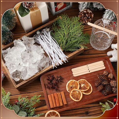 Nuanchu 35 oz Gel Wax Candle Making Kit Clear Jelly Wax Christmas Transparent Scented Gel Candle Wax with Candle Wicks and Centering Device Dried Orange Slices Spice Plants for DIY Candle Supplies in Saudi Arabia