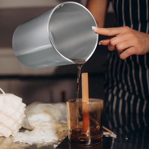 4 قطع من Ziliny وعاء صب صناعة الشموع بوزن 4 كجم، إبريق صب الشمع مع فوهة صب بدون قطرات ومقبض مقاوم للحرارة، مذيب شمع الصويا من الألومنيوم لمجموعات صنع الشموع بنفسك in Kuwait