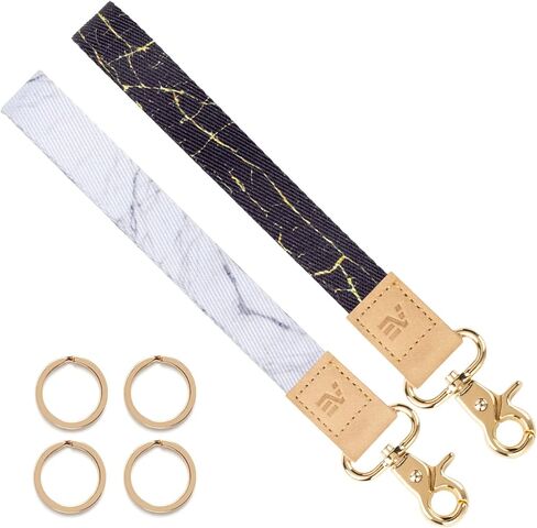 EcoVision Pack of 2 Keychain Lanyards for Keys, Wristlet Key Chains for Women, Key Holder Lanyards with 4 Keyrings. in Saudi Arabia