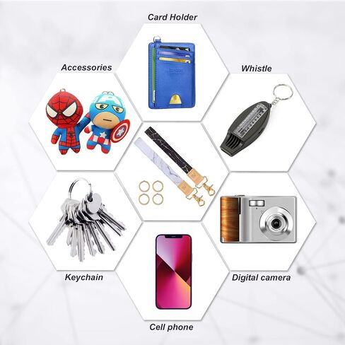 EcoVision Pack of 2 Keychain Lanyards for Keys, Wristlet Key Chains for Women, Key Holder Lanyards with 4 Keyrings. in Saudi Arabia