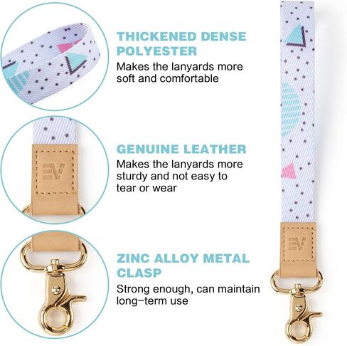 EcoVision Pack of 2 Keychain Lanyards for Keys, Wristlet Key Chains for Women, Key Holder Lanyards with 4 Keyrings. in Saudi Arabia
