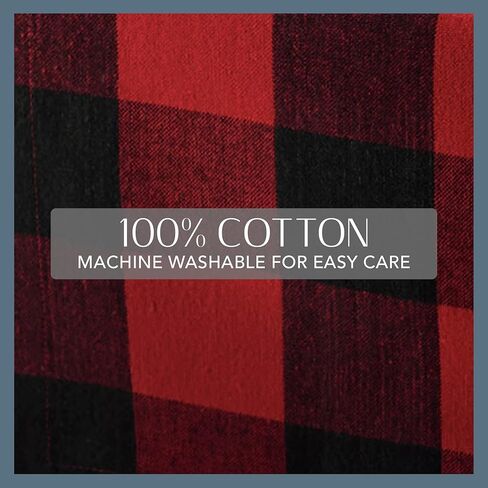 مجموعة ستائر نافذة من Elrene Home Fashions Farmhouse Living Holiday، مقاس 30 بوصة × 36 بوصة، أحمر/أسود in Kuwait