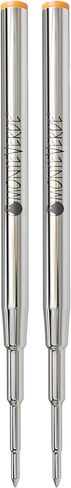 Monteverde USA Ballpoint Refill to Fit Montblanc Ballpoint Pens - Medium Point, Soft Roll, Black (2 Pack) (M132BK) in Saudi Arabia