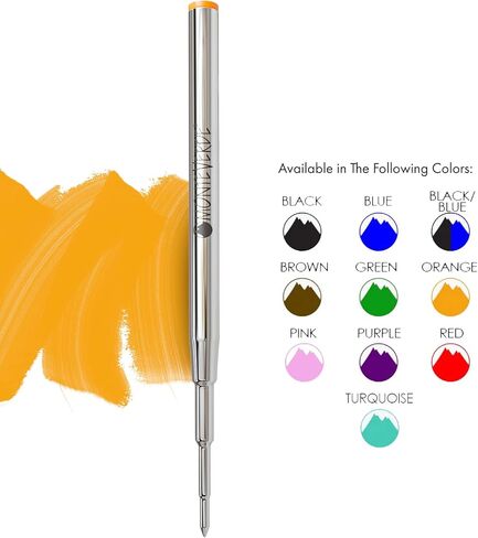 Monteverde USA Ballpoint Refill to Fit Montblanc Ballpoint Pens - Medium Point, Soft Roll, Black (2 Pack) (M132BK) in Saudi Arabia