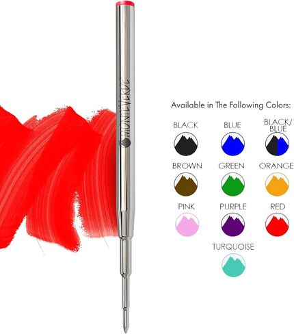 Monteverde USA Ballpoint Refill to Fit Montblanc Ballpoint Pens - Medium Point, Soft Roll, Black (2 Pack) (M132BK) in Kuwait