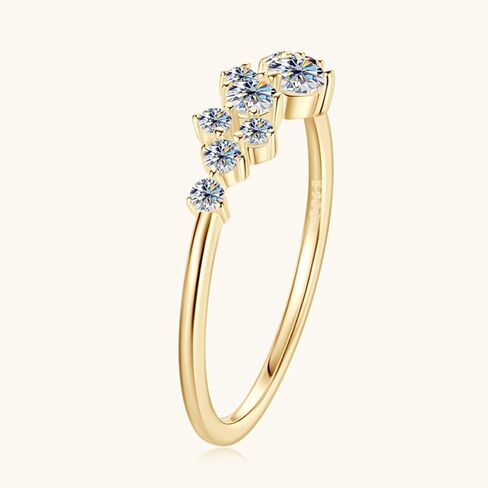 D VVS1 Moissanite Rings for Women, Stackable Dainty Ring, Solid 925 Sterling Silver Plated 18k White Gold Wedding Ring in Saudi Arabia