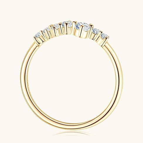D VVS1 Moissanite Rings for Women, Stackable Dainty Ring, Solid 925 Sterling Silver Plated 18k White Gold Wedding Ring in Saudi Arabia