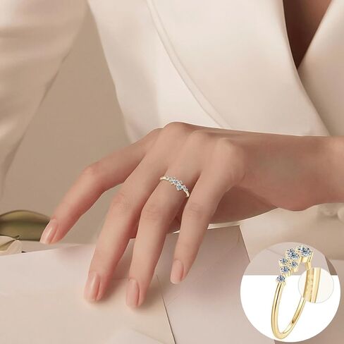 D VVS1 Moissanite Rings for Women, Stackable Dainty Ring, Solid 925 Sterling Silver Plated 18k White Gold Wedding Ring in Saudi Arabia
