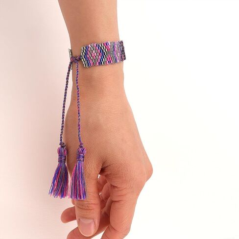 Handmade Seed Bead Friendship Wristband Wrap Bracelets for Women Charm Adjustable Evil Eye Beaded Rope Braided Boho Multicolor Bracelet Fashion Jewelry Gift in Kuwait