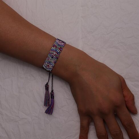 Handmade Seed Bead Friendship Wristband Wrap Bracelets for Women Charm Adjustable Evil Eye Beaded Rope Braided Boho Multicolor Bracelet Fashion Jewelry Gift in Kuwait