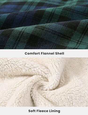 TBMPOY Men's Flannel Jacket Fleece Lined Plaid Sherpa Full Zip Winter Hoodie Warm Coat Long Sleeve Casual Zipper Pockets in Kuwait