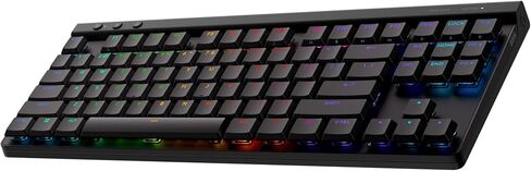 Logitech G515 TKL Wired Low Profile Gaming Keyboard, Fully Customizable RGB, Double-Shot PBT Keycaps, Tactile/Brown Switches - Black in Saudi Arabia