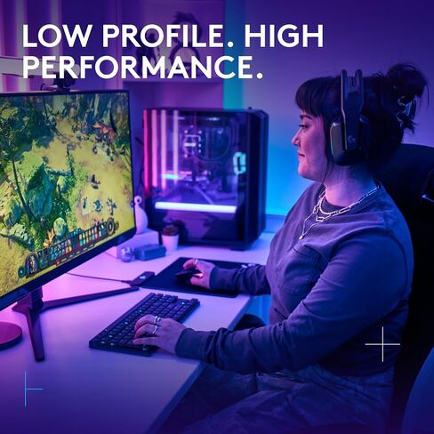 Logitech G515 TKL Wired Low Profile Gaming Keyboard, Fully Customizable RGB, Double-Shot PBT Keycaps, Tactile/Brown Switches - Black in Saudi Arabia