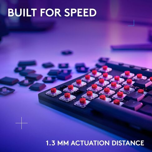 Logitech G515 TKL Wired Low Profile Gaming Keyboard, Fully Customizable RGB, Double-Shot PBT Keycaps, Tactile/Brown Switches - Black in Saudi Arabia
