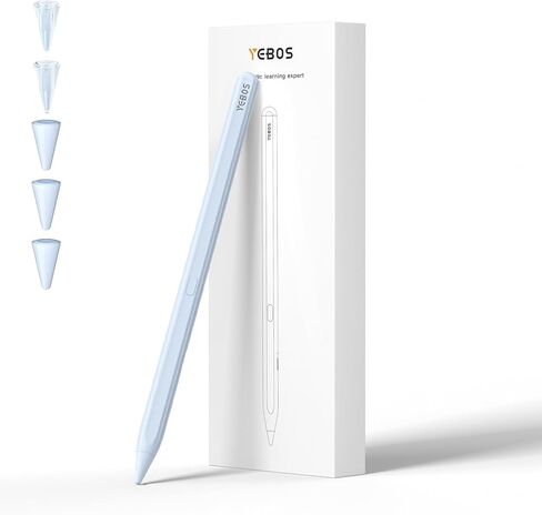 قلم ستايلس لجهاز iPad، قلم iPad لشحن 10 دقائق، عمر بطارية 20 ساعة قلم Apple iPad، قلم Apple الجيل الأول/الثاني، iPencil 9th&10، رفض راحة اليد، حساسية الإمالة، لجهاز iPad 2018-2023 (أسود) in Kuwait