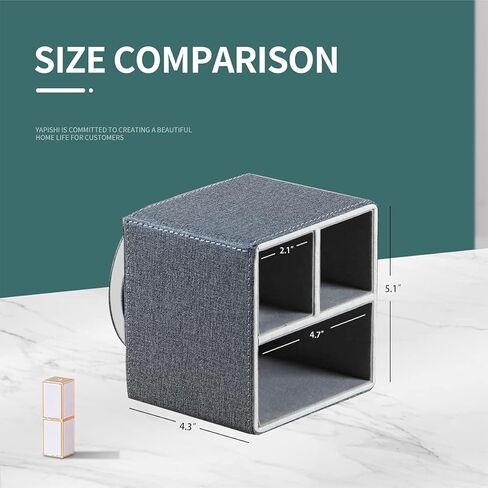 YAPISHI Remote Control Holder, 360° Swivel TV Remote Holder for Table, PU Leather Remotes Caddy, Nightstand Organizer for Media Controllers/Makeup/Office Supplies, Bedside Decorations for Living Room in Kuwait