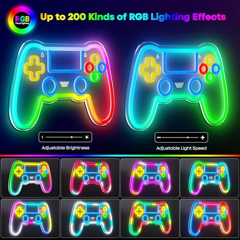 لافتات نيون لديكور الحائط مع أكثر من 200 مصباح RGB، وملحقات ألعاب التحكم عن بعد والتحكم في التطبيقات لديكور الغرفة، وعلامة إضاءة لوحة الألعاب لجدار غرفة النوم in Kuwait