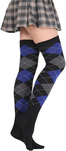 Womens Thigh High Socks Novelty Argyle Halloween Warm Leg Warmers Over-the-Knee-High-Socks in Saudi Arabia