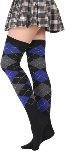 Womens Thigh High Socks Novelty Argyle Halloween Warm Leg Warmers Over-the-Knee-High-Socks in Saudi Arabia