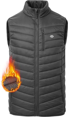 MoFiz Men's Vests Lined Puffer Vest Travel Work Vest Warm Winter Water Repellent Windbreak Vest Coat for Hiking in Kuwait