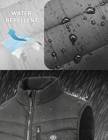 MoFiz Men's Vests Lined Puffer Vest Travel Work Vest Warm Winter Water Repellent Windbreak Vest Coat for Hiking in Kuwait