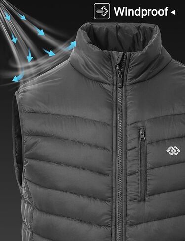 MoFiz Men's Vests Lined Puffer Vest Travel Work Vest Warm Winter Water Repellent Windbreak Vest Coat for Hiking in Kuwait