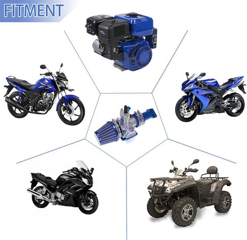 مكربن ​​PWK 24 مم 40 قطعة مكربن ​​رئيسي لمشعب السحب النفاث لمحرك Predator 212cc 196cc Coleman CT200U GX160 6.5HP MB200 KT196 Go Kart Mini Bike BT200X محرك أجزاء الأداء (أزرق) in Kuwait