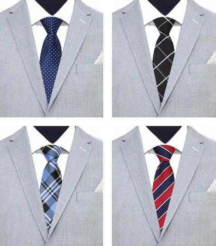 Mens Ties Pre Tied Ties for Men, Adjustable Mens Zipper Tie 4pcs Mens Neckties for Business Wedding Casual in Saudi Arabia