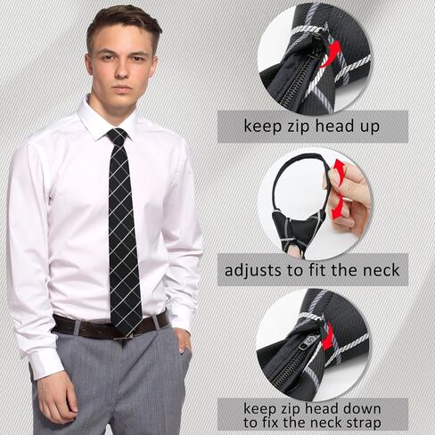 Mens Ties Pre Tied Ties for Men, Adjustable Mens Zipper Tie 4pcs Mens Neckties for Business Wedding Casual in Saudi Arabia