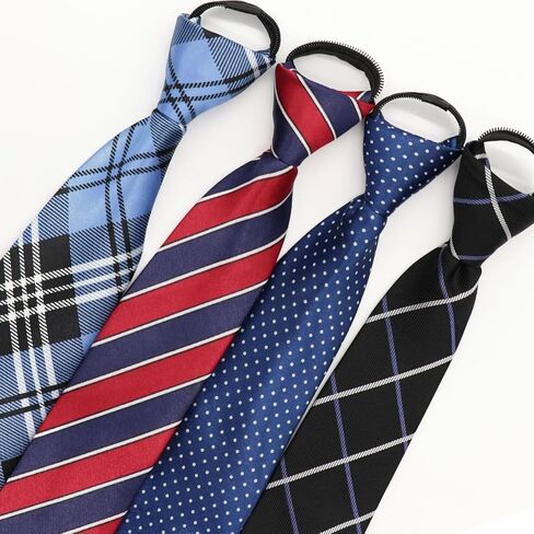 Mens Ties Pre Tied Ties for Men, Adjustable Mens Zipper Tie 4pcs Mens Neckties for Business Wedding Casual in Saudi Arabia