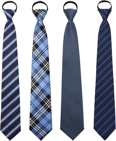 Mens Ties Pre Tied Ties for Men, Adjustable Mens Zipper Tie 4pcs Mens Neckties for Business Wedding Casual in Saudi Arabia