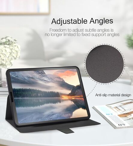 حافظة لجهاز iPad الجيل العاشر مقاس 10.9 بوصة - حامل ذكي مع وظيفة دوران 360 درجة، مشبك مغناطيسي، تنبيه/غفو تلقائي لجهاز iPad الجيل العاشر 2022، أبيض in Kuwait