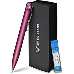 BASTION® Luxury Mechanical Pencil, Professional Medium Point Pencil for Birthday Gift includes 20 x 0.77mm Lead Refills - Carbon Fiber Stainless Steel