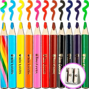 Jumbo Pencils Triangle Short Colored Pencils for Kids and Rainbow Pencil +Sharpener -Perfect for Preschool Toddlers and Beginners +Recommended by Teachers & Experts +Party favours +Art/School Supplies