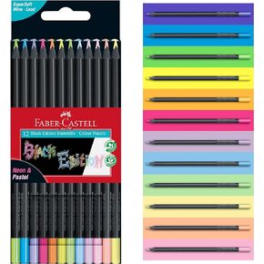 Faber-Castell Black Edition Colored Pencils - 50 Count, Black Wood and Super Soft Core Lead, Color Pencil Set for Artists, Art Supplies for Teens, Adults, Beginners, and Kids