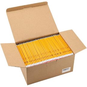 Madisi Wood-Cased #2 HB Pencils, Yellow, Pre-sharpened, Bulk Pack, 576 pencils in box