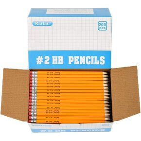 Wood-Cased #2 HB Pencils, Pre-sharpened, 200 Count Bulk Pack