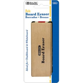 BAZIC Chalkboard Eraser, Wood Felt Blackboard Whiteboard Erasers Cleaner Dustless Duster for Teacher Office Class Home, 1-Pack