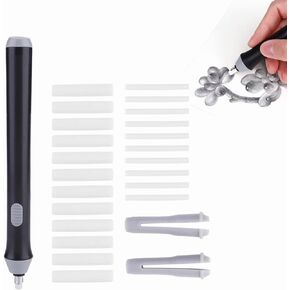 Electric Erasers, Battery Operated Eraser Automatic Portable Plastic Pen Electric Eraser with 22 Additional Replaceable Rubber Eraser Refills for Graphite Technical Drawing(Black)