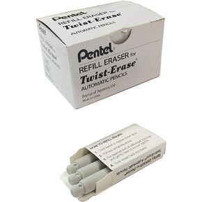Pentel Refill Erasers For Pentel Twist-Erase Series Pencils - Pack of 36 (E10)
