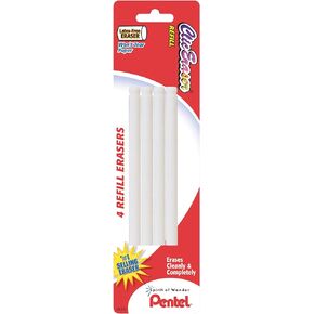 Pentel® Clic Eraser™ Refills, 3 1/2", White, Pack Of 4