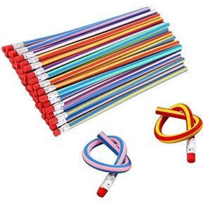 Haawooky 35 Pieces Flexible Soft Pencil Magic Bend Pencils for Kids Children School Fun Equipment