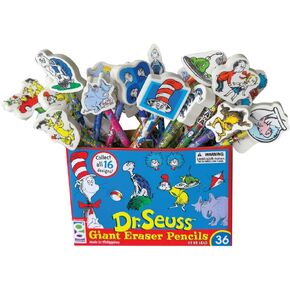 Raymond Geddes 66865 Dr. Seuss Number 2 Pencils With Giant Pencil Top Erasers (Pack of 36)