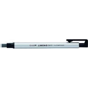 Tombow Holder Eraser, Mono Zero Square Shaper, Silver (EH-KUS04)