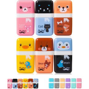 Mr. Pen Erasers - 6 Pack of Pencil Erasers With Cover and Roller for Kids - Fun, Cool School Erasers