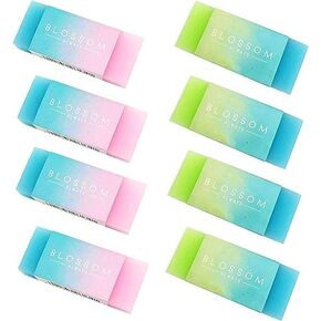 8 Pcs Pencil Erasers Set, Colored Cube Erasers Cute Gradient Erasers Standard Pencil Erasers for School Office Home
