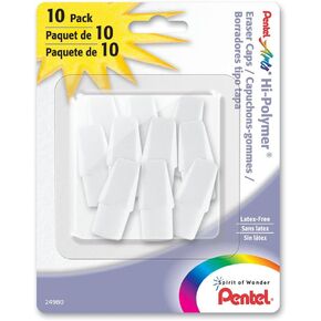 Pentel Arts Hi-Polymer White Cap Erasers (ZEH02PABP10)