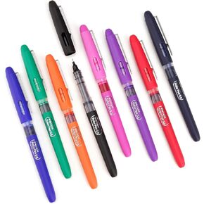 WRITECH Liquid Ink RollerBall Pens Quick Dry Ink 0.5 mm Extra Fine Point Pens 8 Pcs Rollering Pens Assorted Colors Ink for Writing, Taking Notes & Sketching (Multicolor)